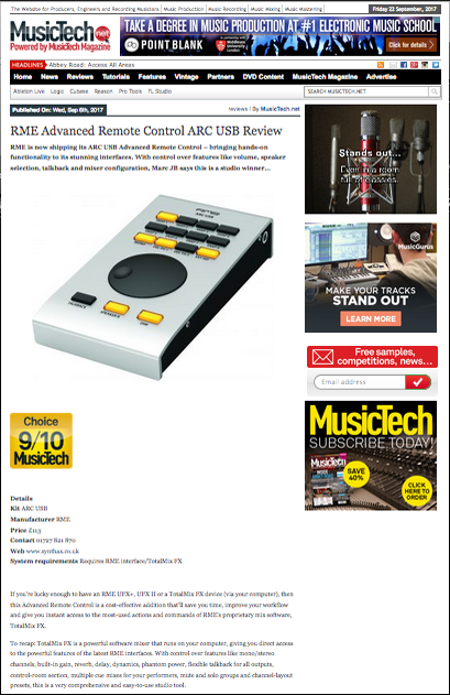 RME ARC USB review by MusicTech